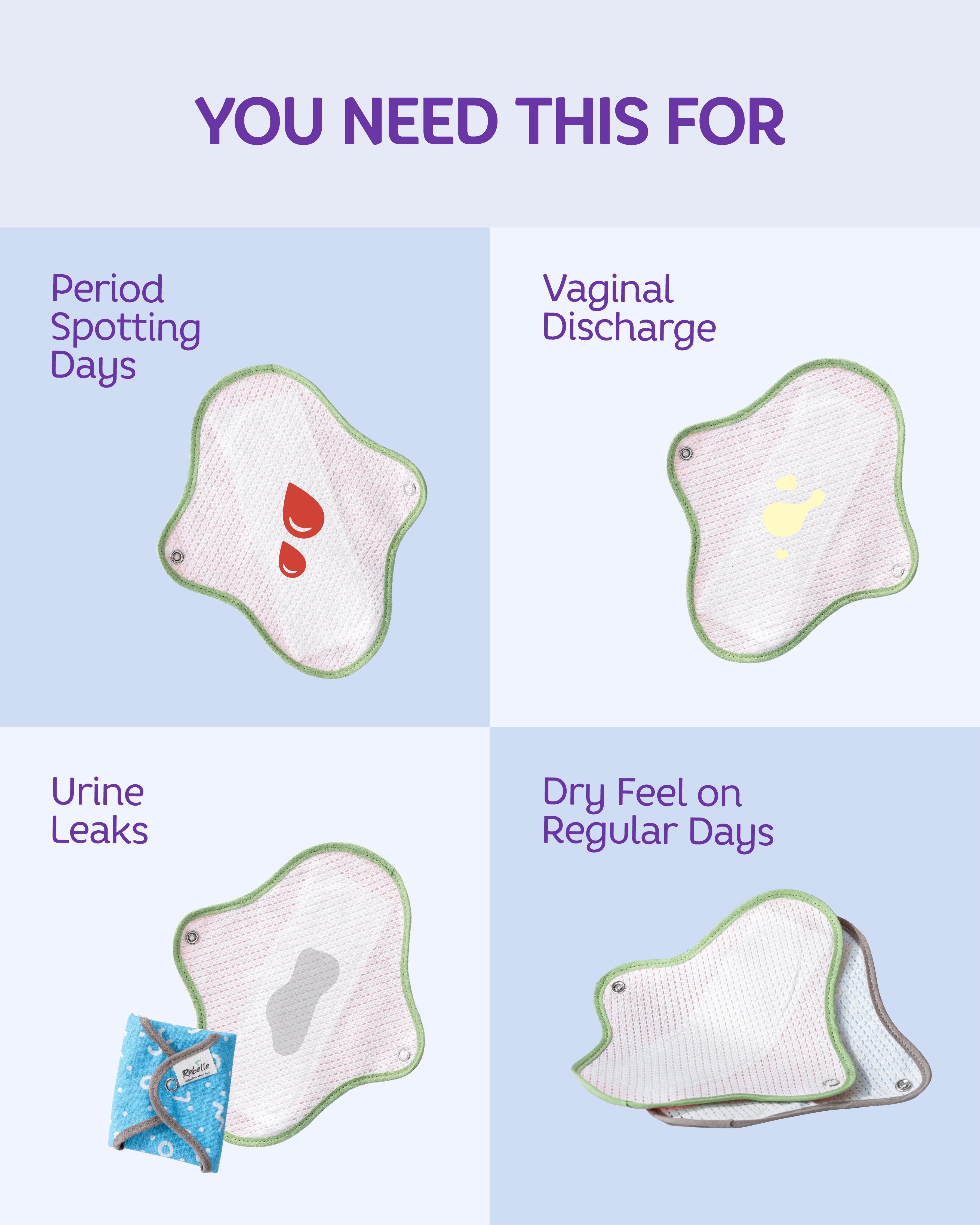 Bamboo Charcoal Reusable Panty Liners