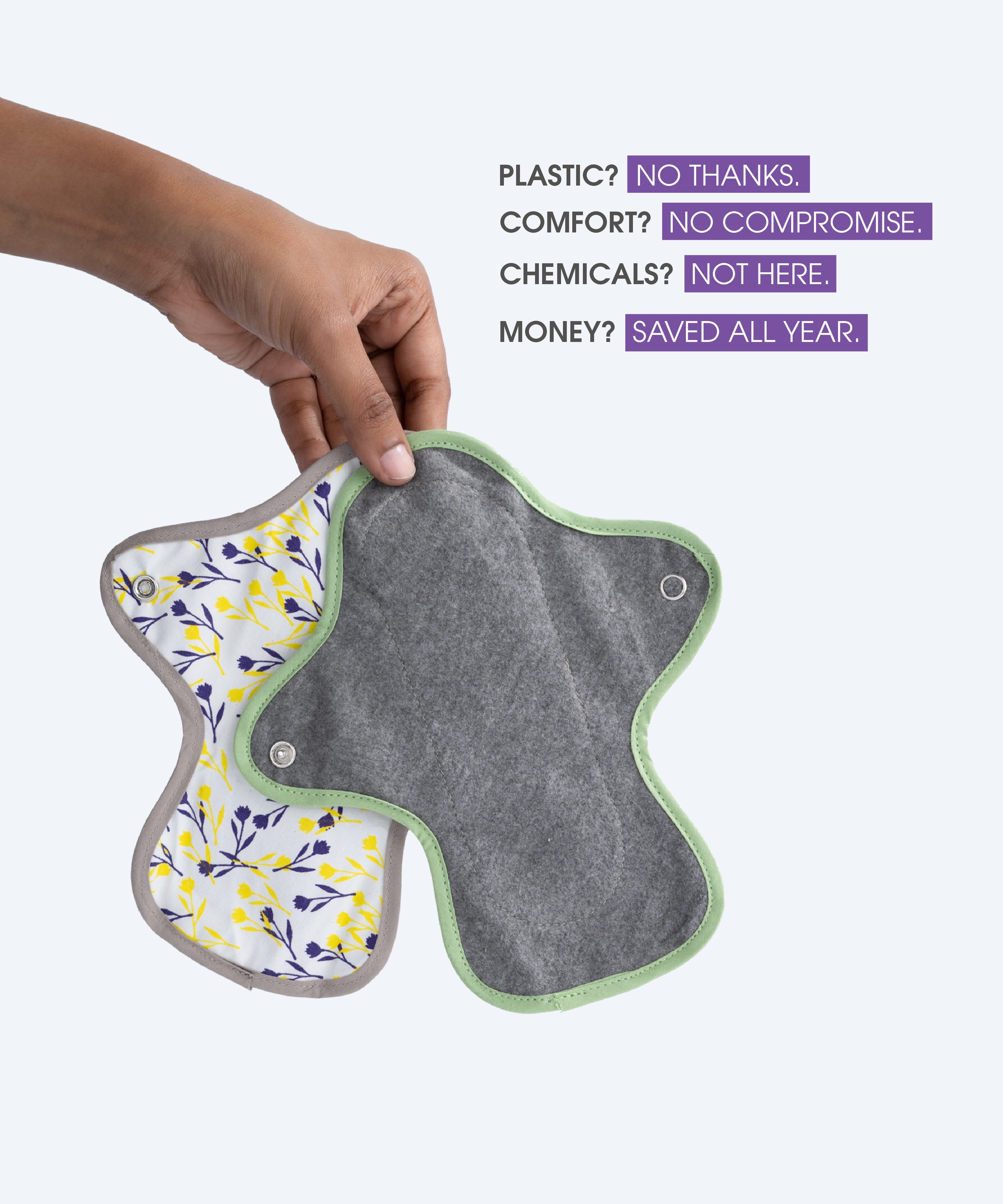 Reusable Antimicrobial Cloth Panty Liners